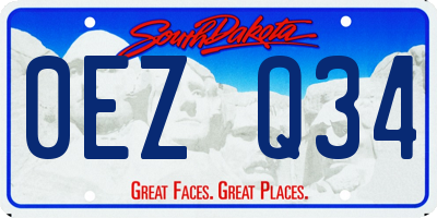 SD license plate 0EZQ34