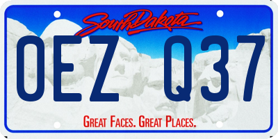 SD license plate 0EZQ37