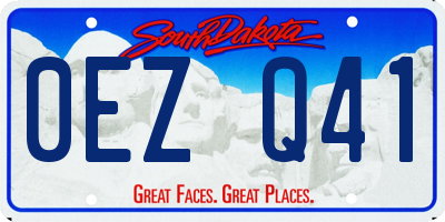 SD license plate 0EZQ41