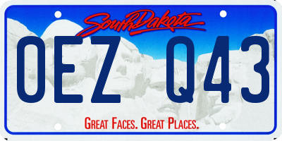 SD license plate 0EZQ43