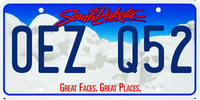 SD license plate 0EZQ52
