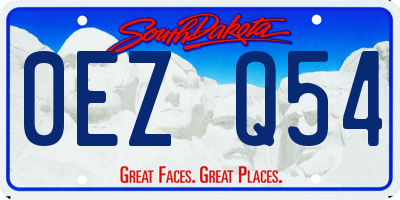 SD license plate 0EZQ54