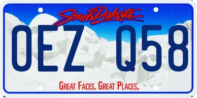 SD license plate 0EZQ58