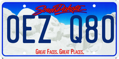 SD license plate 0EZQ80