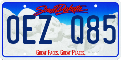 SD license plate 0EZQ85