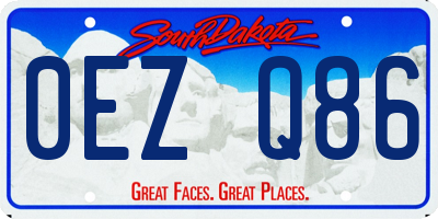 SD license plate 0EZQ86