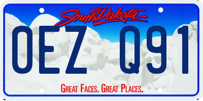 SD license plate 0EZQ91