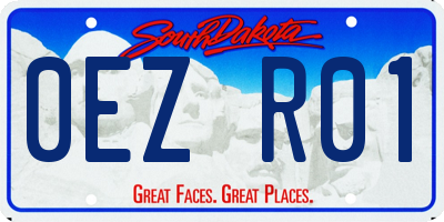 SD license plate 0EZR01