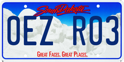 SD license plate 0EZR03