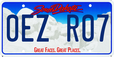 SD license plate 0EZR07