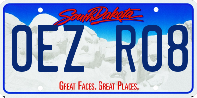 SD license plate 0EZR08