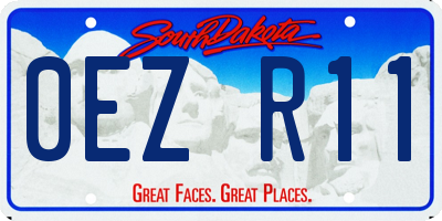 SD license plate 0EZR11
