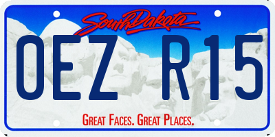 SD license plate 0EZR15