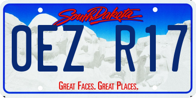 SD license plate 0EZR17