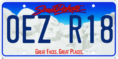 SD license plate 0EZR18