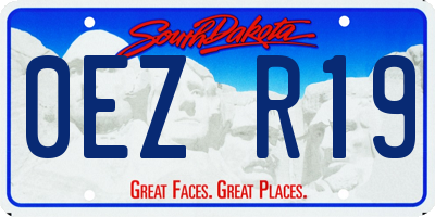 SD license plate 0EZR19
