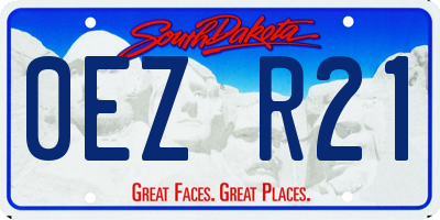SD license plate 0EZR21