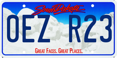 SD license plate 0EZR23