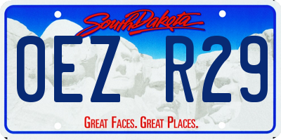 SD license plate 0EZR29
