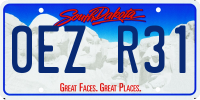 SD license plate 0EZR31