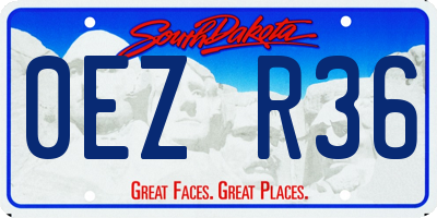 SD license plate 0EZR36