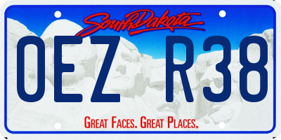 SD license plate 0EZR38