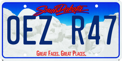 SD license plate 0EZR47
