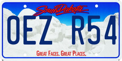 SD license plate 0EZR54
