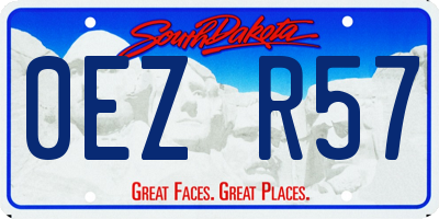 SD license plate 0EZR57