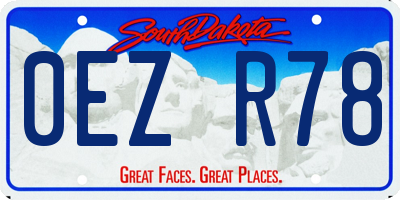 SD license plate 0EZR78