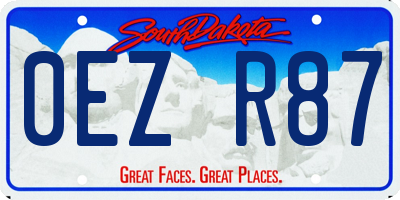 SD license plate 0EZR87