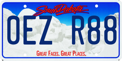 SD license plate 0EZR88