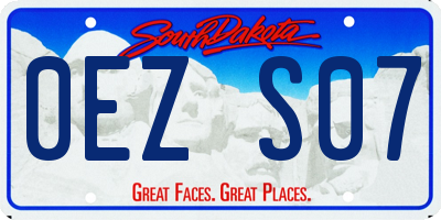SD license plate 0EZS07