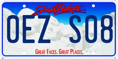 SD license plate 0EZS08