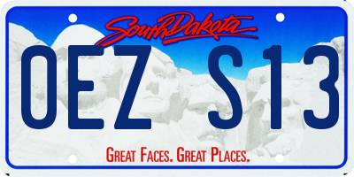 SD license plate 0EZS13