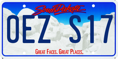 SD license plate 0EZS17
