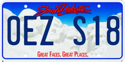 SD license plate 0EZS18