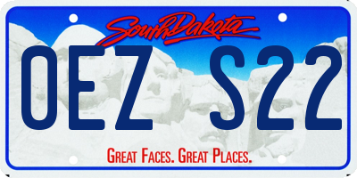 SD license plate 0EZS22