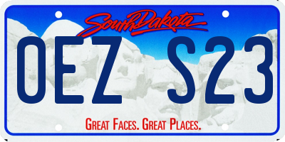 SD license plate 0EZS23