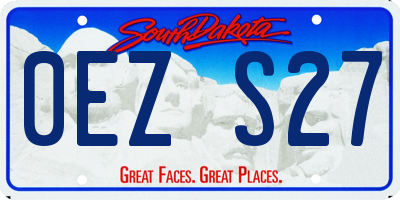 SD license plate 0EZS27