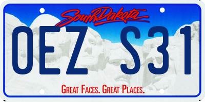 SD license plate 0EZS31