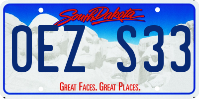 SD license plate 0EZS33