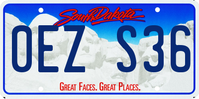 SD license plate 0EZS36