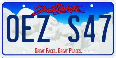 SD license plate 0EZS47