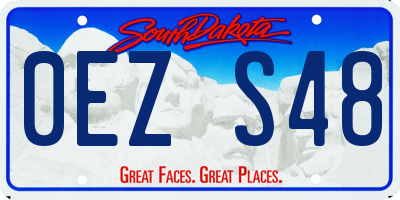 SD license plate 0EZS48