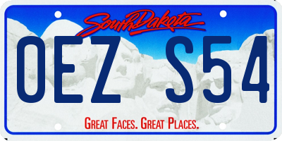 SD license plate 0EZS54