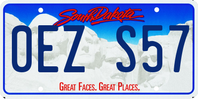 SD license plate 0EZS57