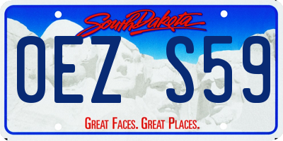 SD license plate 0EZS59