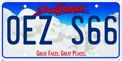 SD license plate 0EZS66