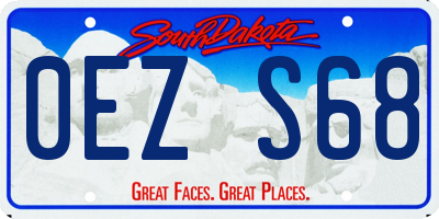 SD license plate 0EZS68